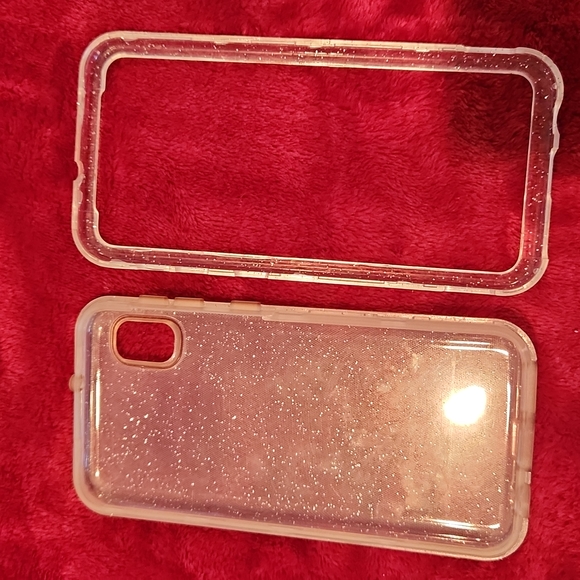 Samsung Galaxy a10e Clear Shimmer Glitter ScreenProtector Phone Case for 2-Piece - Picture 4 of 7